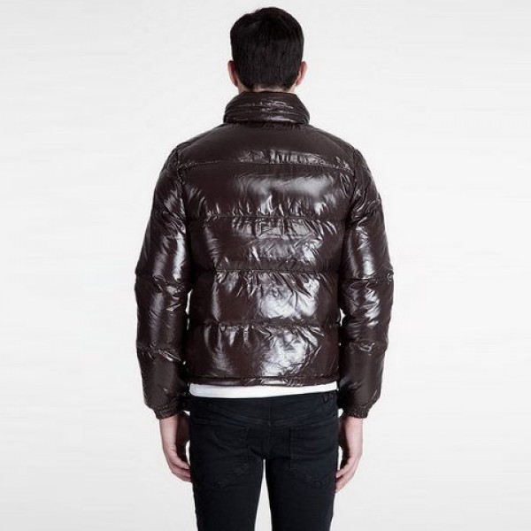 Moncler Alta Moda collare sottile marrone Uomo Jackets